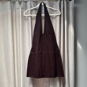 White Fox Boutique Chic Brown Halter Mini Dress